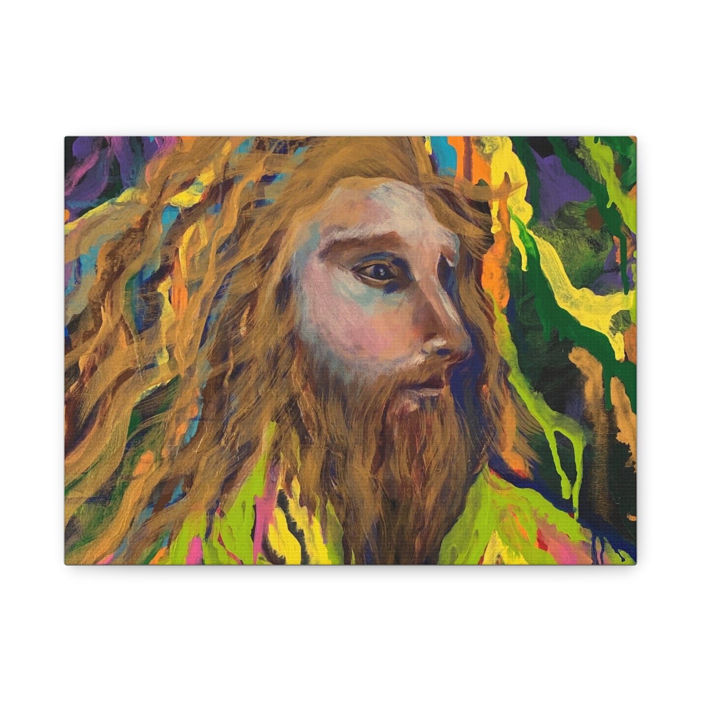 Colorful Jesus Portrait Canvas Wall Art