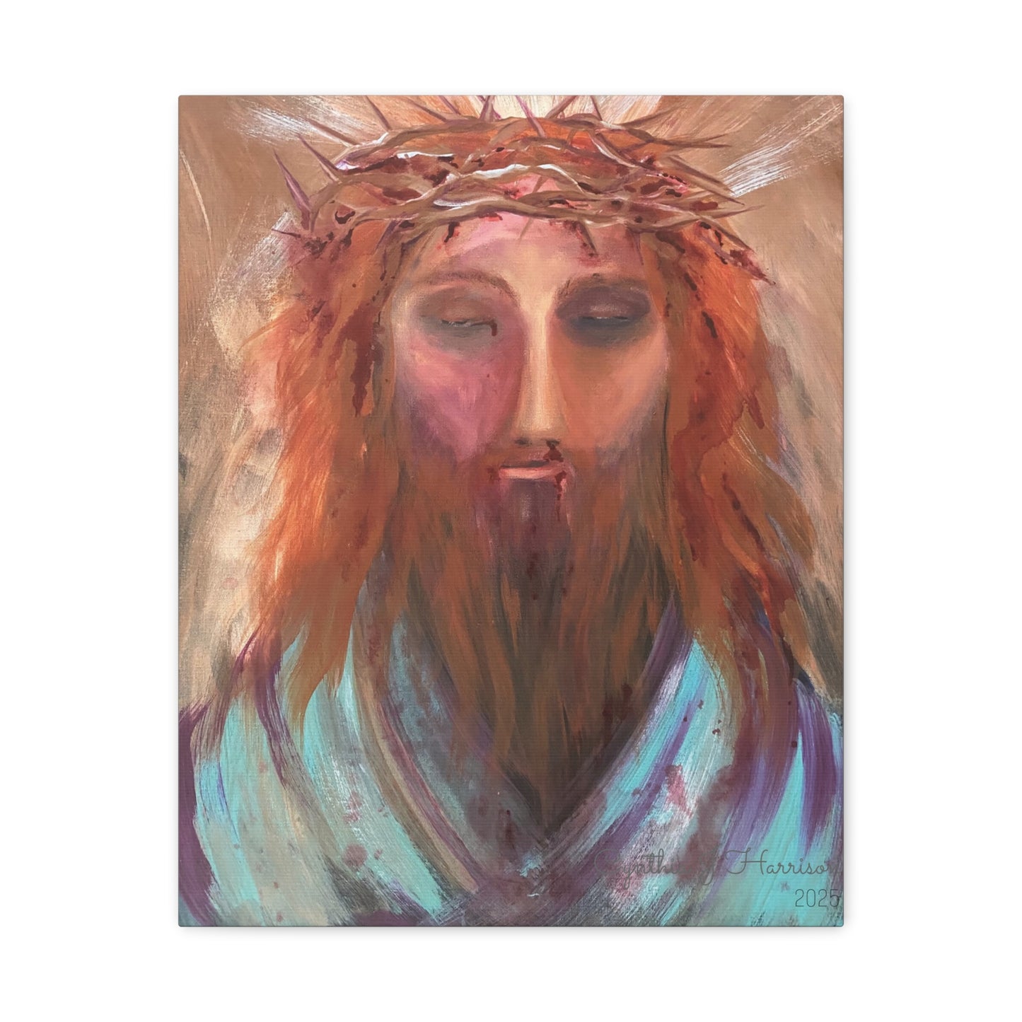 Jesus Portrait 'Sacred Surrender' Canvas Wall Art