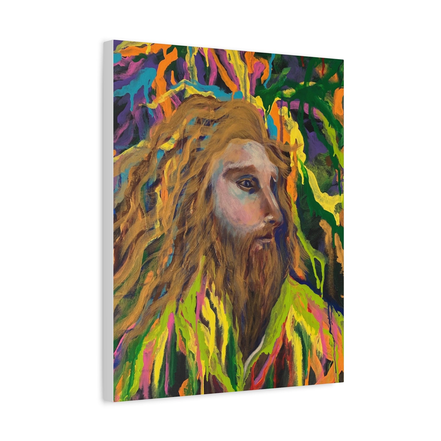Colorful Jesus Portrait Canvas Wall Art