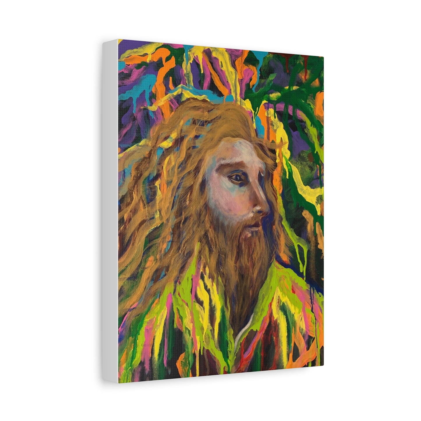 Colorful Jesus Portrait Canvas Wall Art